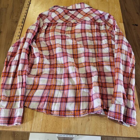 Aeropostale Pink Plaid Flannel Button Down Collared Shirt XL 20" P2P - Picture 8 of 8